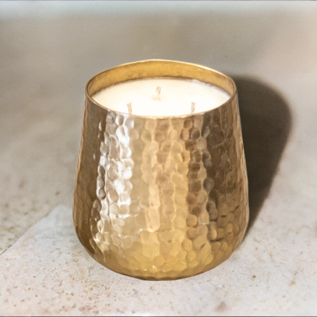 Gold Hammered Candle - XL